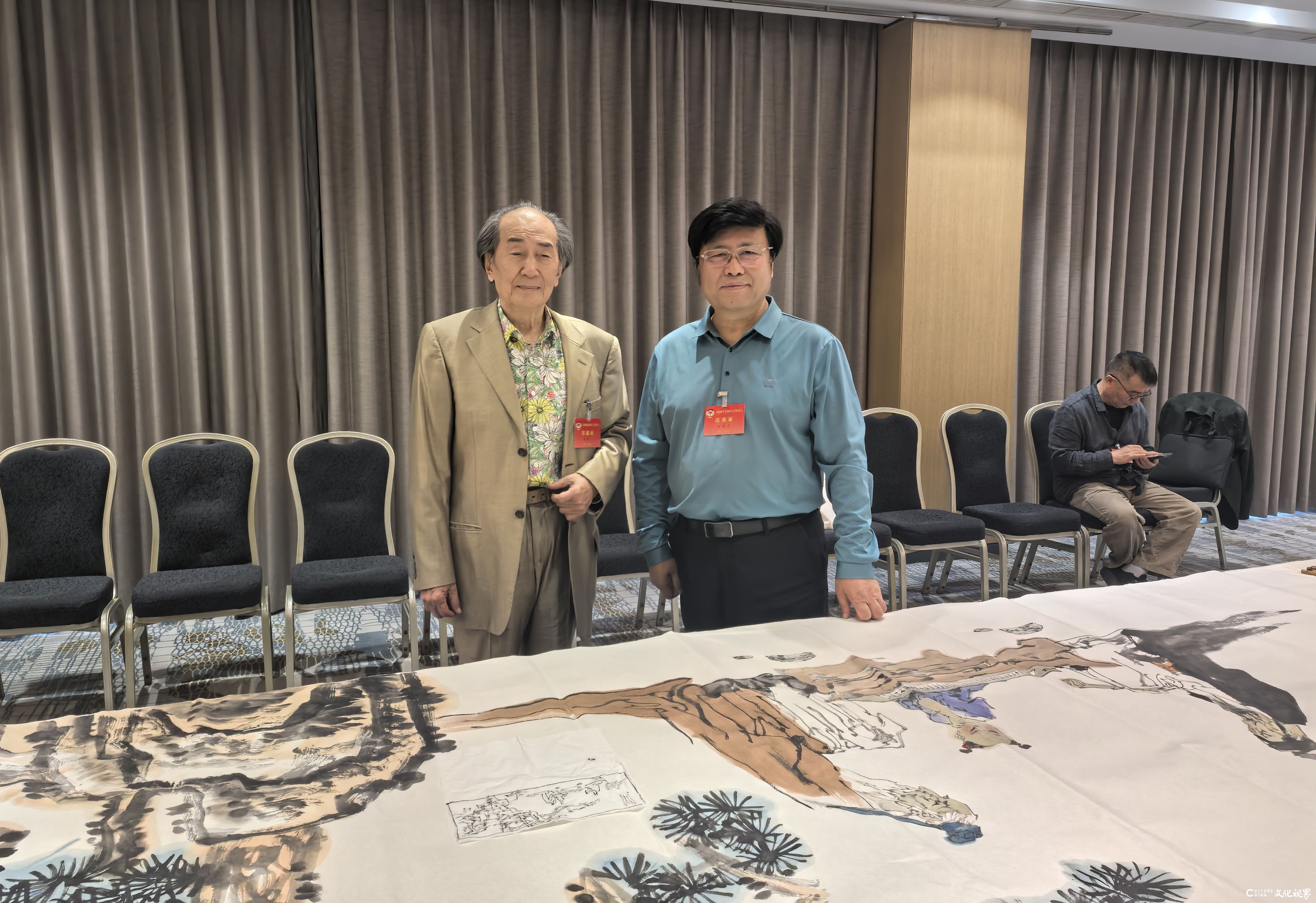 全国政协书画室书法美术作品展在京展出，民革中央画院院长孔维克参加活动