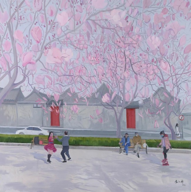 春日与童心相遇 | “花颜絮语——李江峰油画作品展3·8特别公益活动”在廊坊举行