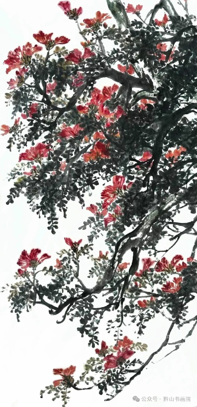 墨舞丹青，“焰”照雨林——岳黔山笔下的西双版纳火焰花