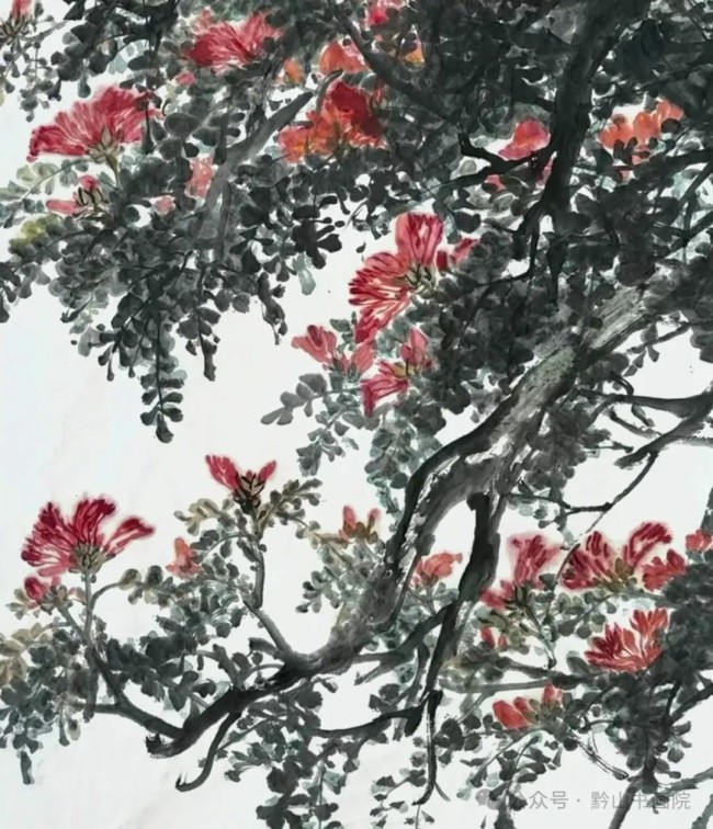 墨舞丹青，“焰”照雨林——岳黔山笔下的西双版纳火焰花