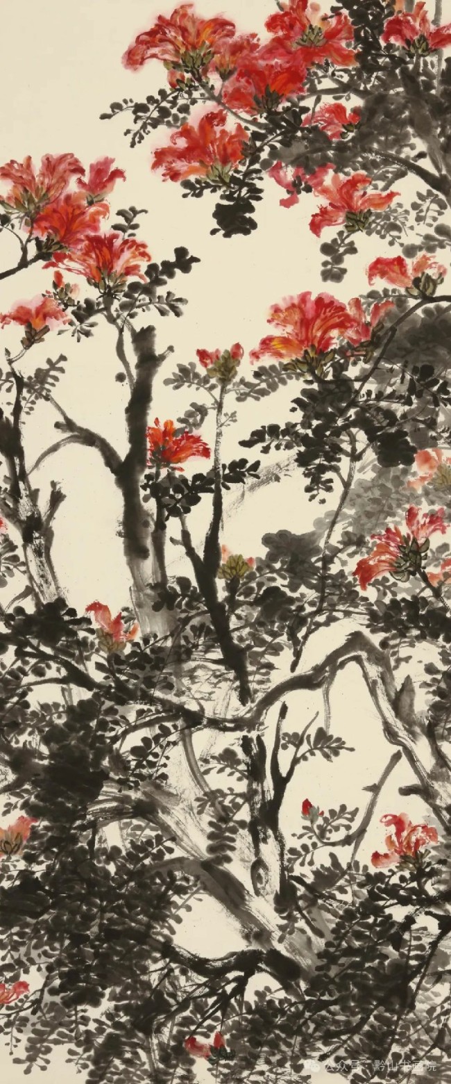 墨舞丹青，“焰”照雨林——岳黔山笔下的西双版纳火焰花