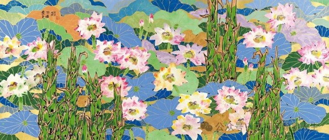 郭怡孮·《金色池塘》丨“极工”与“极写”结合，以“版画”效果表现花草“钢铁”般的生命力