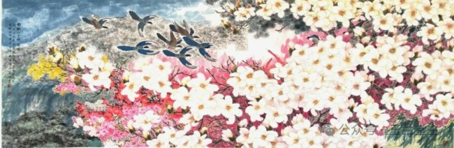 李善杰·花鸟画丨用清新的笔触与饱满的色彩，描绘玉兰探春、喜鹊登枝的春日画卷