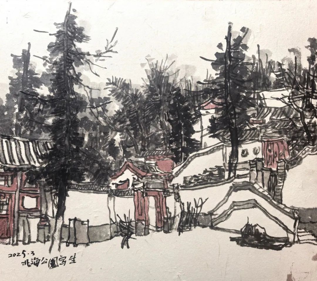 李伟·北京园林写生记｜墨色经纬间的时空对话