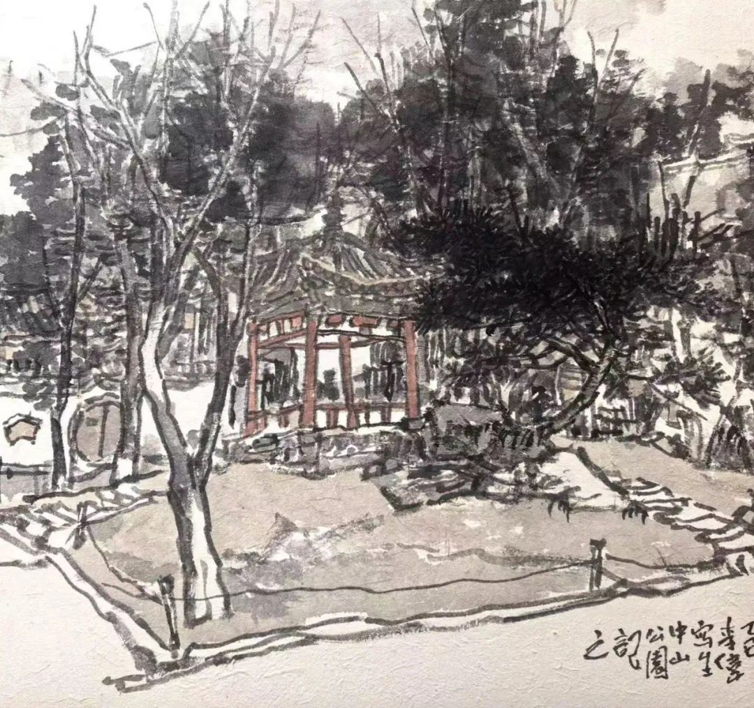 李伟·北京园林写生记｜墨色经纬间的时空对话
