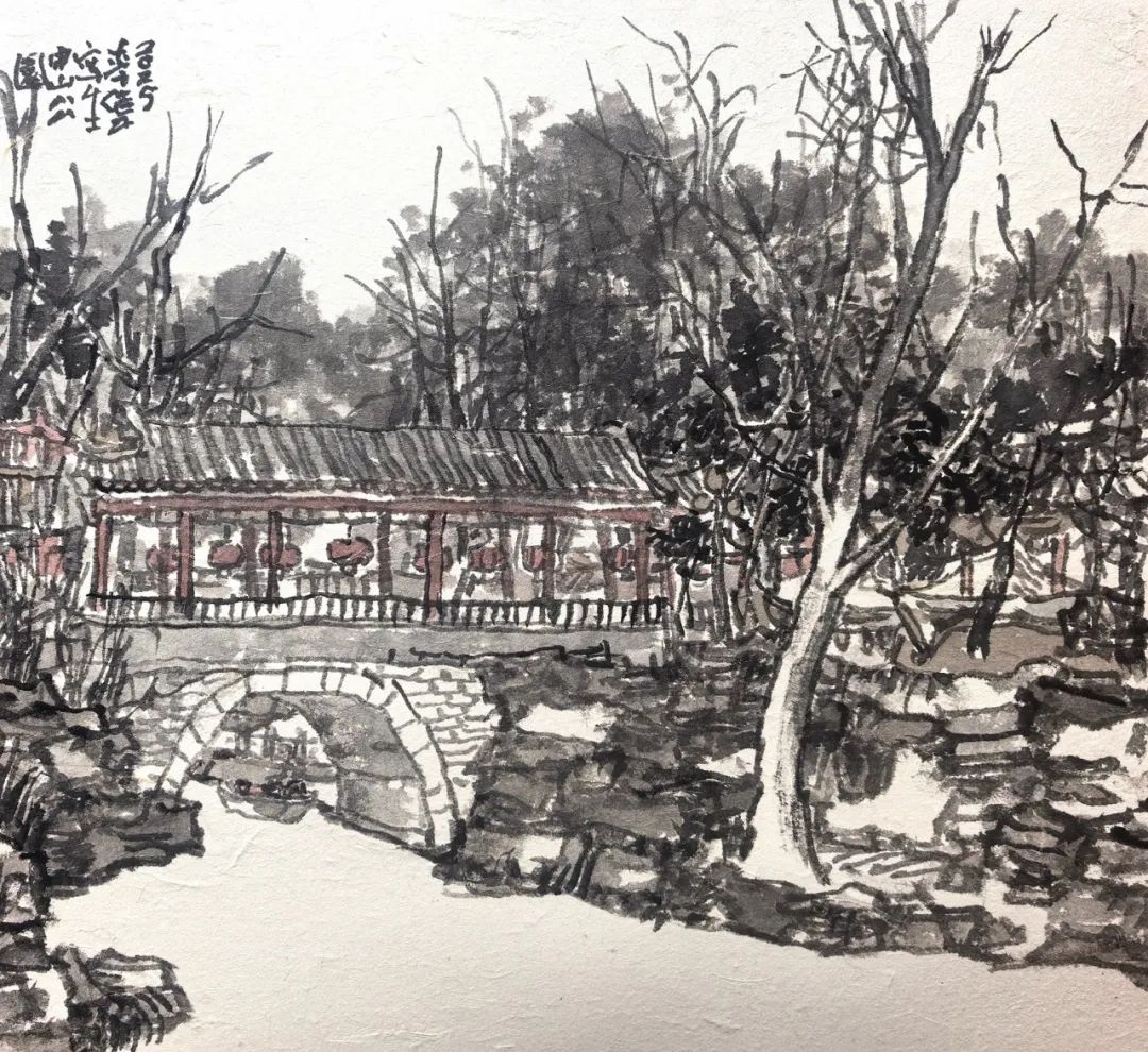 李伟·北京园林写生记｜墨色经纬间的时空对话