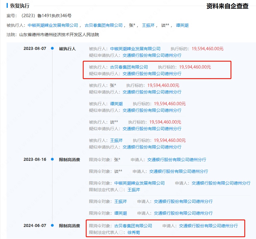 别人忙着打价格战，“她”却忙着打官司——古贝春董事长徐秀菊因借款合同纠纷被限高