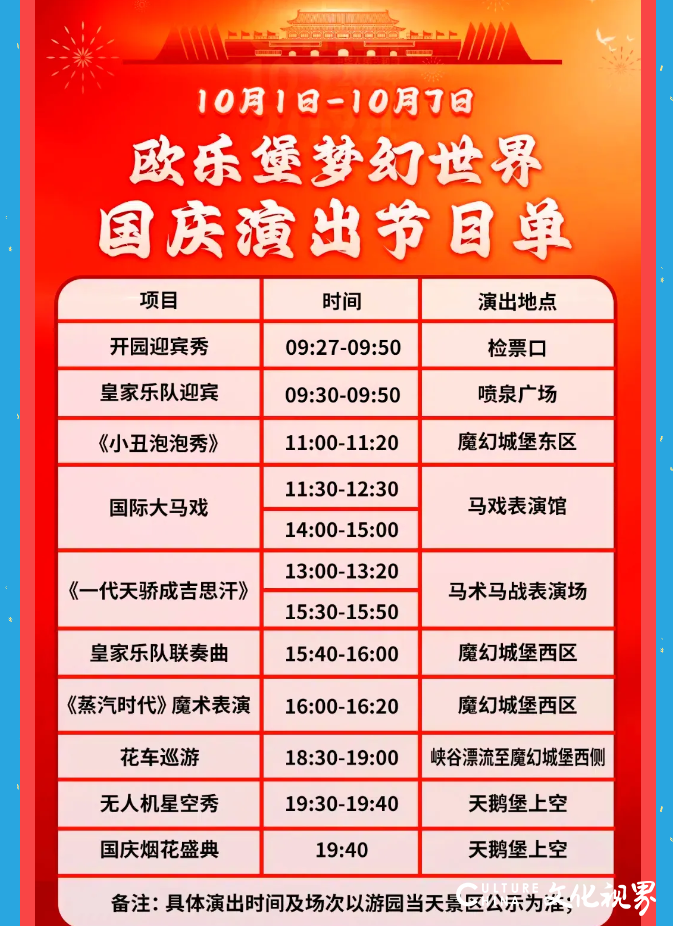 乐享十一，尽在泉城欧乐堡 | 盛世烟花、星空无人机、花车巡游...吃住玩购一站式度假！