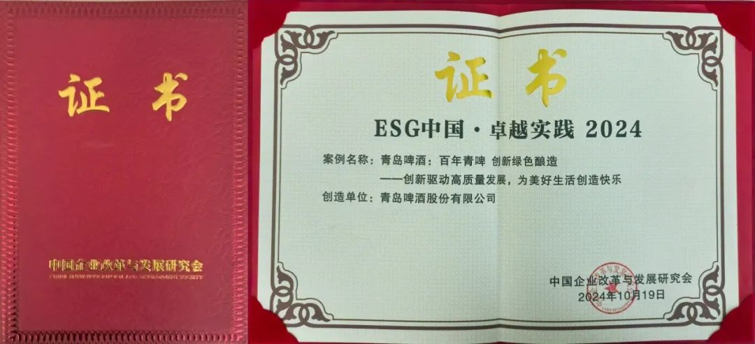 行业唯一！青岛啤酒获评2024年度esg卓越实践案例