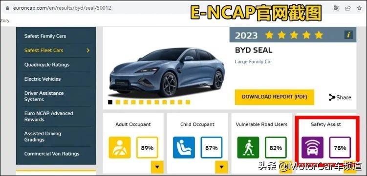 比亚迪官方发布的海豹e-ncap五星安全报告疑似被篡改，比亚迪官方暂未作出回应