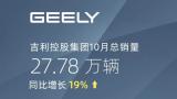 吉利控股集团10月总销量27.78万辆，新能源销量突破10万辆
